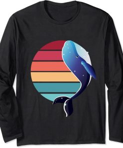 Orca Family Vintage Retro Art, Killer Whale Family T-Shirt Long Sleeve T-Shirt