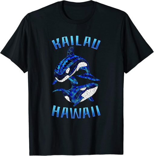 Kailau Hawaii Vacation Tribal Whale Orca T-Shirt