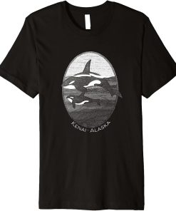 Kenai Alaska Orca Whale Graphic Souvenir Premium T-Shirt