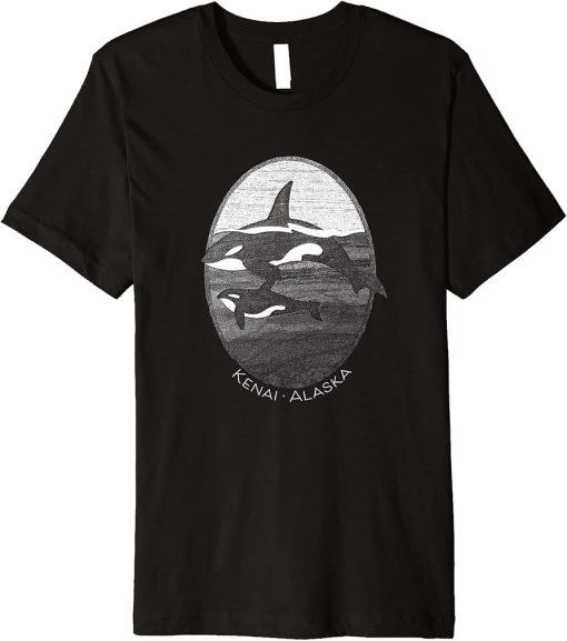 Kenai Alaska Orca Whale Graphic Souvenir Premium T-Shirt