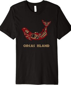 Orcas Island Washington Native American Salmon Fishermen Art Premium T-Shirt