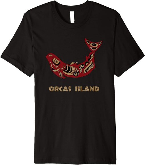 Orcas Island Washington Native American Salmon Fishermen Art Premium T-Shirt